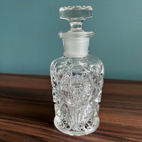 Antique 1915 Perfume Bottle Decanter Cut & Etched Glass Martec Mekee Brothers - Picture 8 of 16